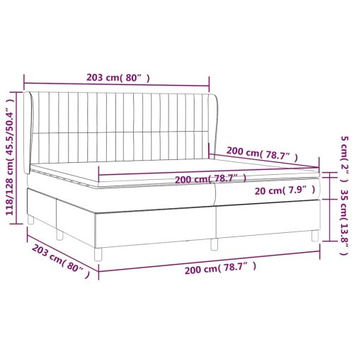 Боксспринг легло с матрак, тъмнозелено, 200x200 см, кадифе