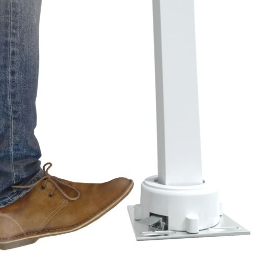 Комплект стълбове за тенти, бял, 300x245 см, желязо