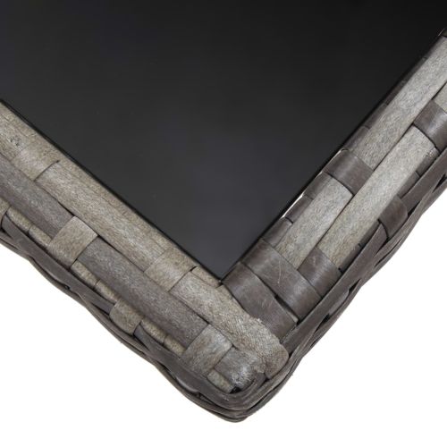 Градинска маса, сива, 140x80x74 см, полиратан