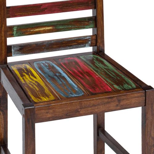 Трапезни столове, 2 бр, регенерирано дърво масив