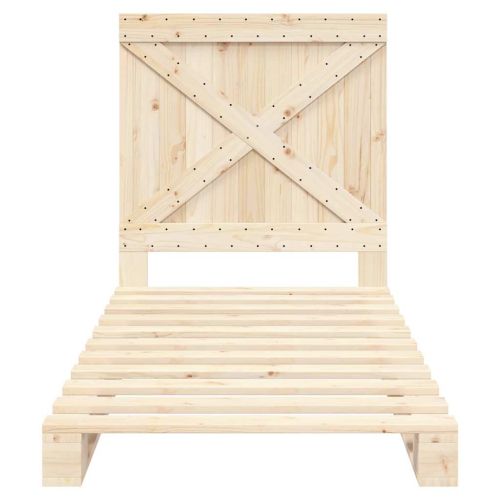 Рамка за легло с табла, 90x200 см, борово дърво масив