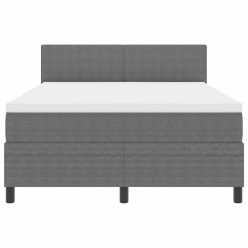 LED кутия за пружини с легло Светлосив и бял 140 x 190 cm