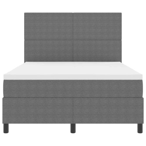 LED кутия за пружини с легло Светлосив и бял 140 x 200 cm