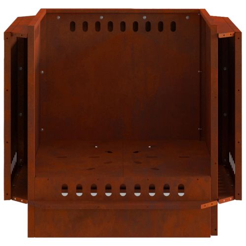 Бездимна камина Кафяво 58 x 58 x 51 см Патинираща стомана