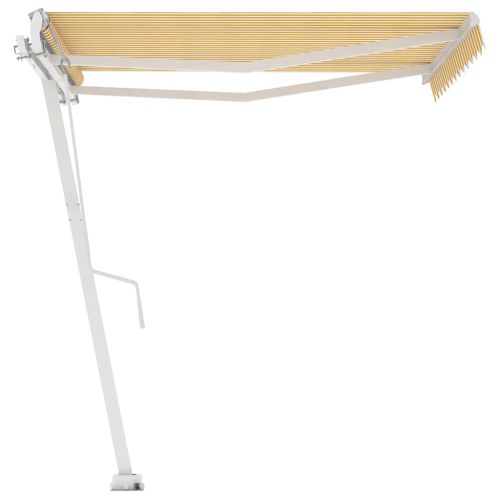 Свободностояща автоматична тента, 300x250 см, жълто/бяло