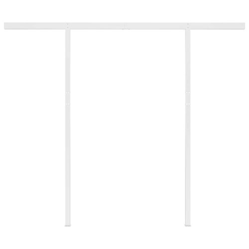 Ръчно прибираща се тента с LED, 3x2,5 м, кремава