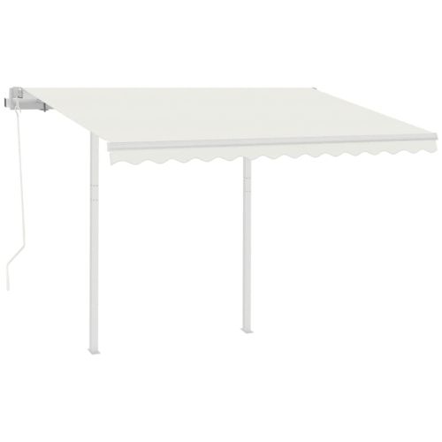 Автоматично прибиращ се сенник с прътове, 3,5x2,5 м, кремав