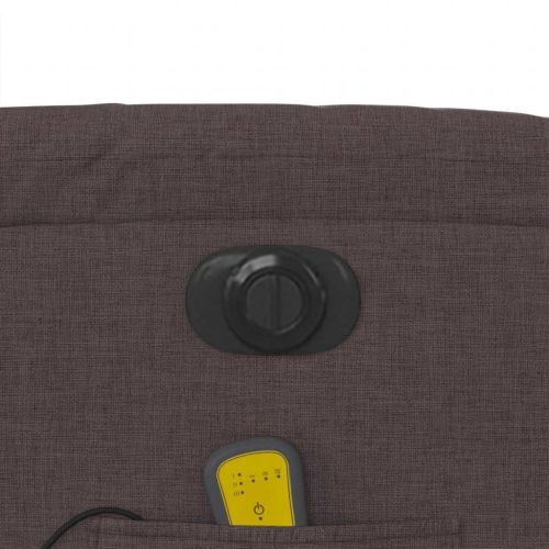 Електрически масажен наклоняем стол, тъмнокафяв, текстил