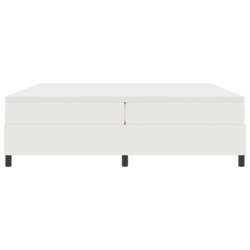 Легло с пружинирана основа Слонова кост и бяло 200 x 200 cm