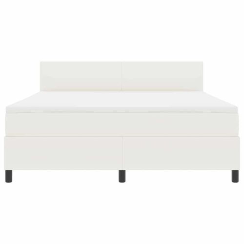 Легло с пружинирана основа Слонова кост и бяло 180 x 200 cm