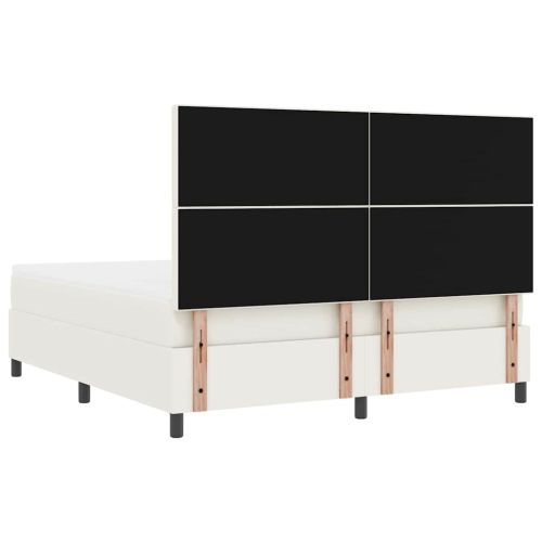 Легло с пружинирана основа Слонова кост и бяло 180 x 200 cm