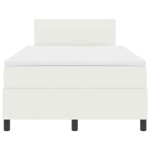 LED кутия за пружини с легло Слонова кост и бяло 120 x 200 cm