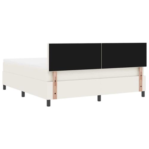 LED кутия за пружини с легло Слонова кост и бяло 180 x 200 cm