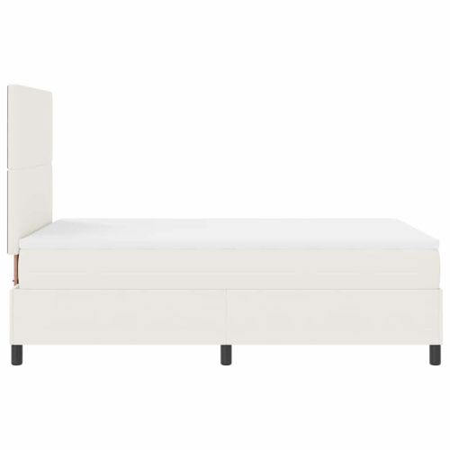 LED кутия за пружини с легло Слонова кост и бяло 120 x 200 cm