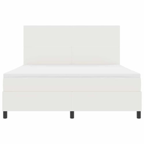 LED кутия за пружини с легло Слонова кост и бяло 180 x 200 cm