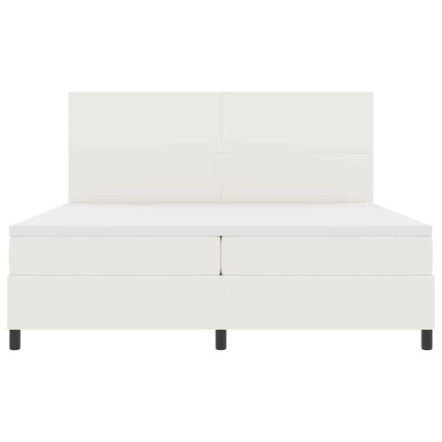 LED кутия за пружини с легло Слонова кост и бяло 200 x 200 cm