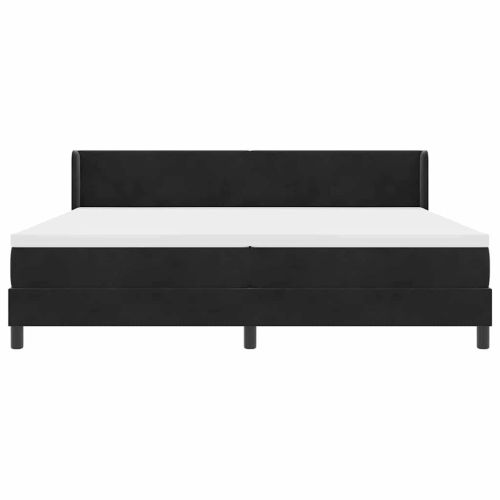 Легло с пружинирана основа Черно 200 x 200 cm Полиестер