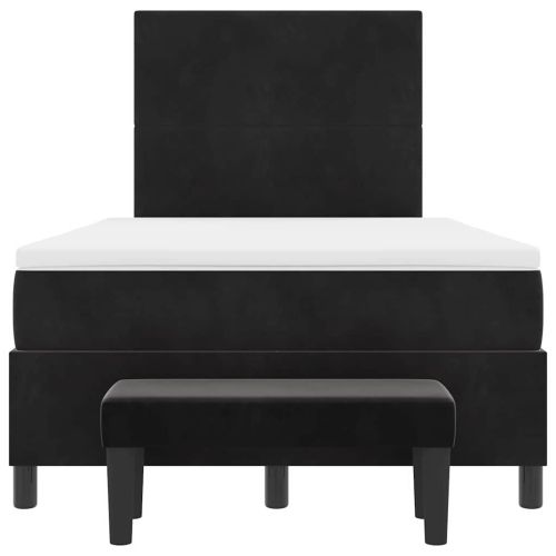 Легло с пружинирана основа с матрак Черно 120 x 200 cm Кадифе