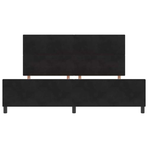 Легло с пружинирана основа с таблото Черно 200 x 200 cm Кадифе