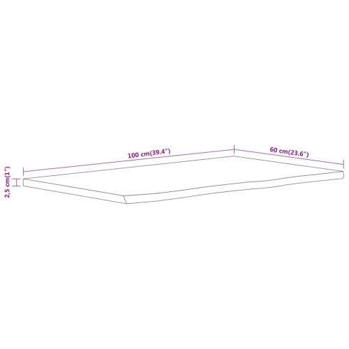 Плот за баня, 100x60x2,5 см, правоъгълен, масивно дърво акация