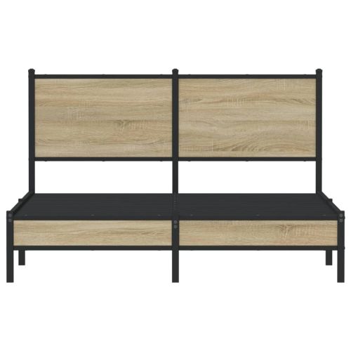 Метална рамка за легло, без матрак, сонома дъб, 140x200 см