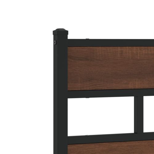 Резервна табла за легло, кафяв дъб, 135 см, стомана и инженерно дърво