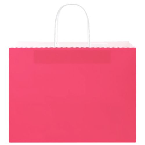 Хартиени торбички 250 бр с дръжки розови 32x17x25 см