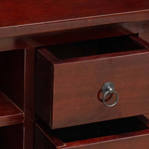 ТВ шкаф Кафяво 100 x 40,5 x 46 см Масивно махагоново дърво