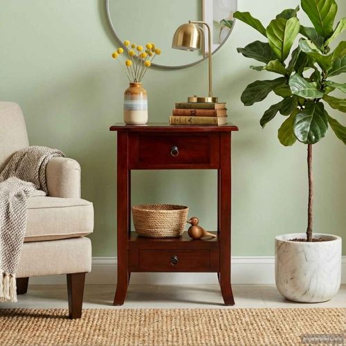 Конзолна маса Кафяво 50 x 29,5 x 76 см Масивно махагоново дърво