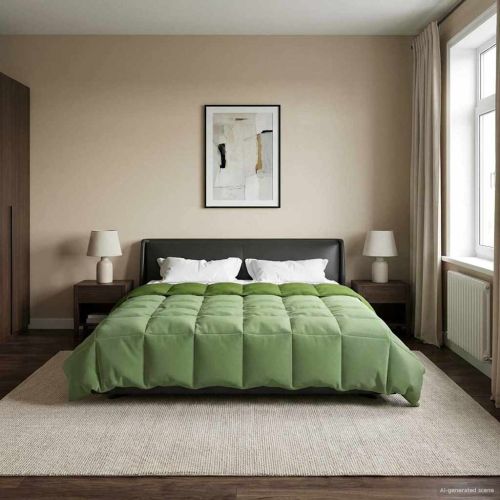 Летен юрган Патичено Зелен 200 x 200 cm Микрофибър