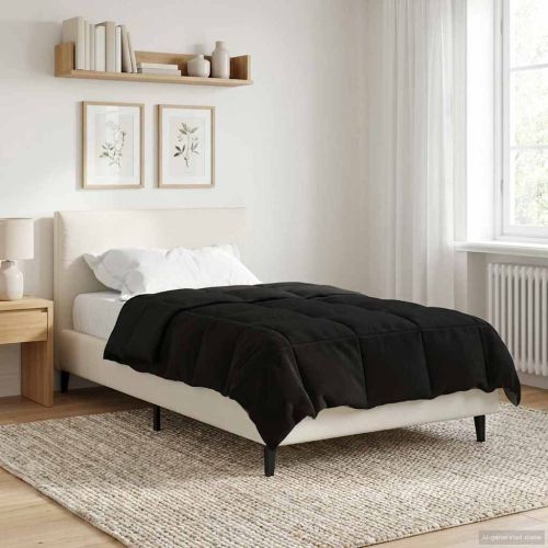 Пълно годишно юрганче Патичено Черно 135 x 220 см Микрофибър