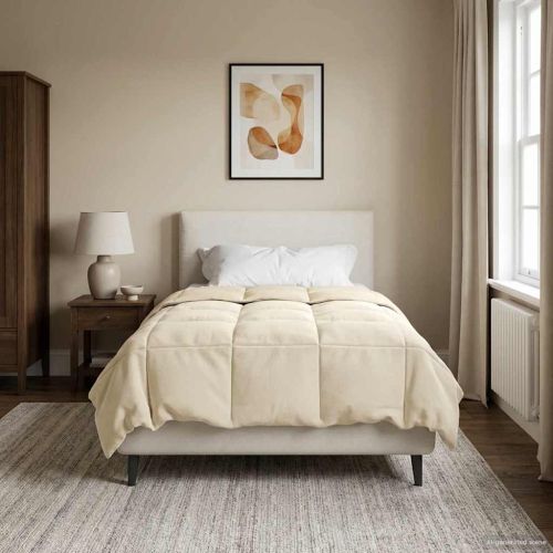 Пълно годишно юрганче Патичено Крем 155 x 200 см Микрофибър