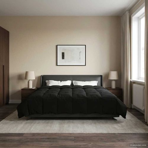 Зимен юрган Патичено Черно 200 x 200 cm Микрофибър