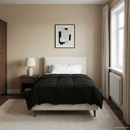 Зимен юрган Патичено Черно 140 x 220 cm Микрофибър