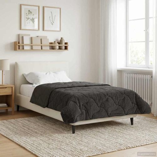 Летен юрган Антрацит 155 x 200 см Микрофибър и тедди флийс