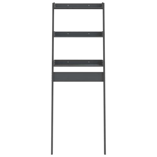 Етажерка за тоалетна, сива, 63,5x32x179 см, борово дърво масив