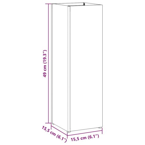 Стойка за чадър със съхранение Черно 15,5 х 15,5 х 49 см Метал