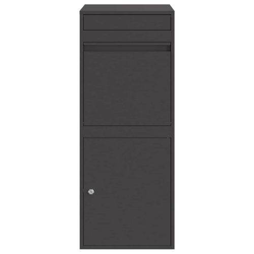 Пощенска кутия за пратки с врата Черно 41 x 38 x 103 см Стомана