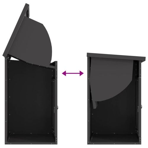 Пощенска кутия за пратки Черно 47.5 x 38 x 59 см Стомана