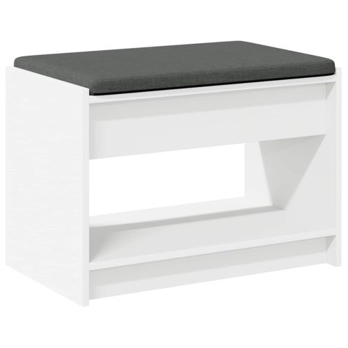 Пейка за коридор Бял 63 x 38 x 45 см Композитно дърво и текстил