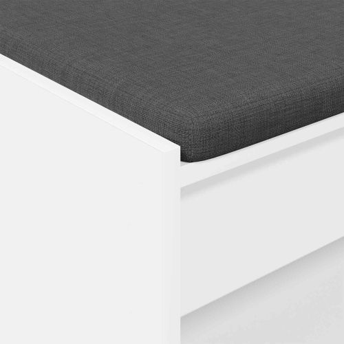 Пейка за коридор Бял 63 x 38 x 45 см Композитно дърво и текстил