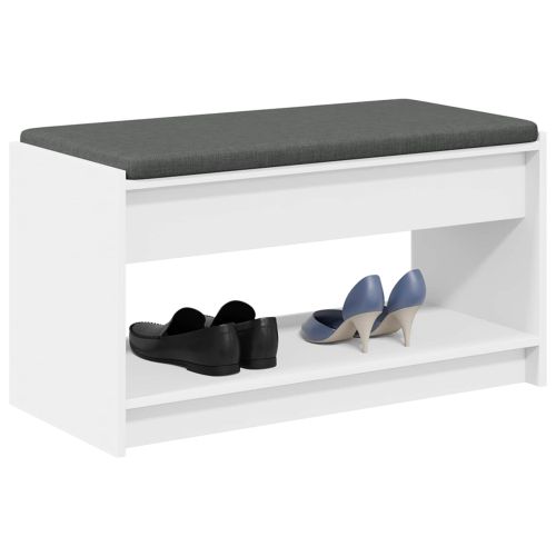 Пейка за коридор Бял 83 x 38 x 45 см Композитно дърво и текстил