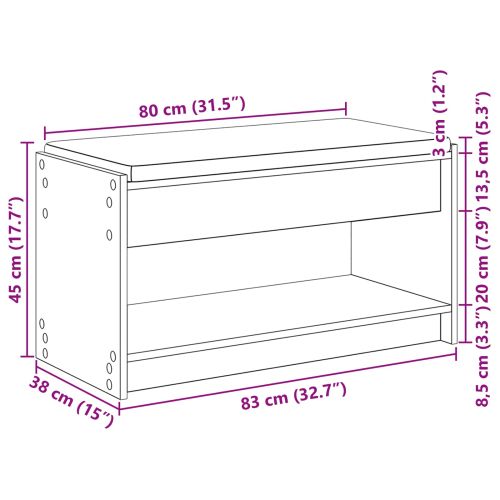 Пейка за коридор с възглавница Бетонно Сиво 83 x 38 x 45 см