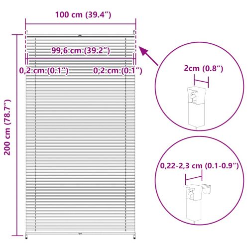 Плисирана щора 100 х 200 см, бяла