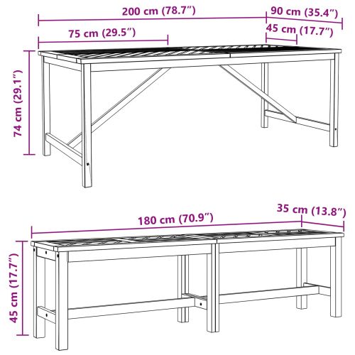 Комплект за хранене в градината 3 pcs Кафяво