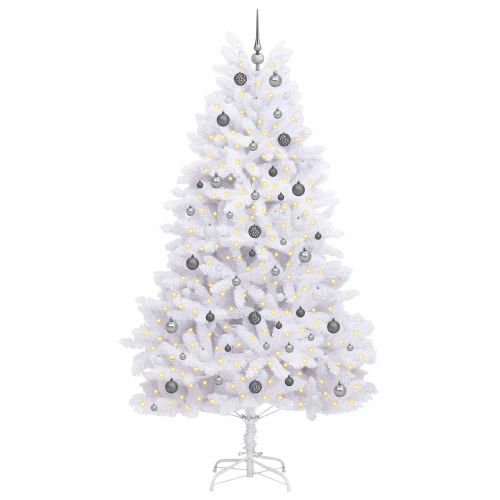 С изкуствено коледно дърво Бяло 120 x 120 x 240 см PVC и метал