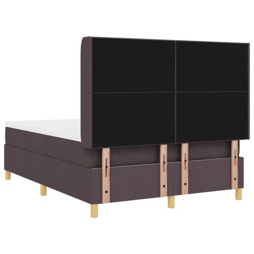 Легло с пружинирана основа с матрак Кафяво 140 x 200 cm текстил