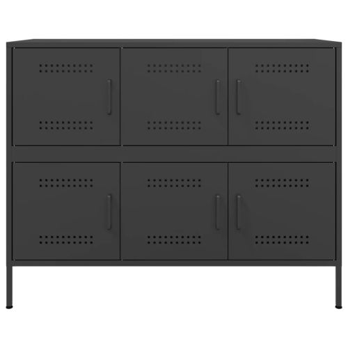 Бюфет, черен, 100,5x39x79 см, стомана