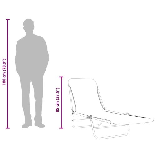Сгъваеми шезлонги, 2 бр, стомана и текстил, сини
