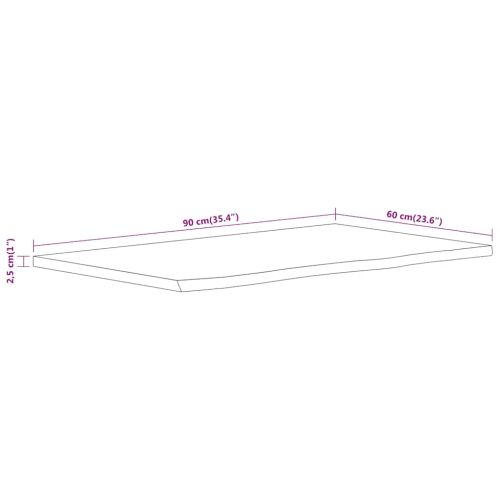 Плот за баня, 90x60x2,5 см, правоъгълен, масивно дърво акация